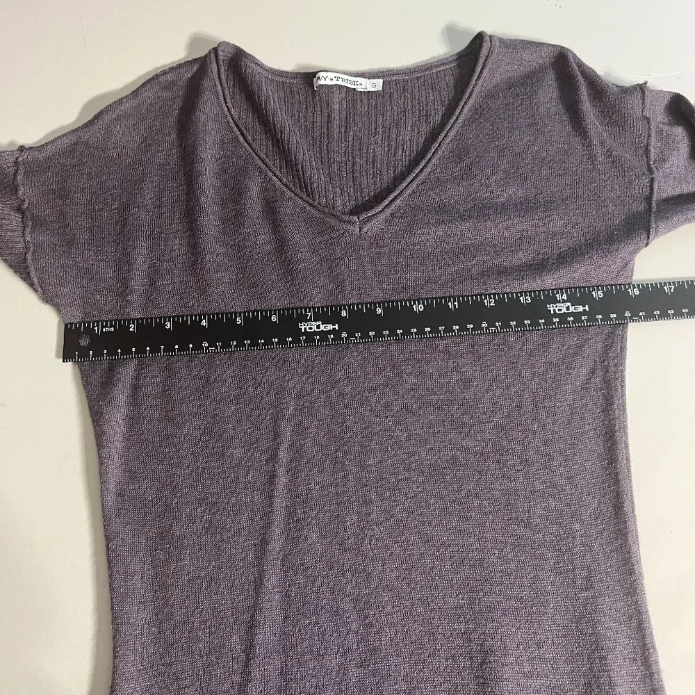 My Tribe Tunic Sweater Womens Small Gray Alpaca Wool Asymmetrical Long‎ Sleeve
